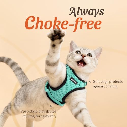 Dooradar Cat Harness and Leash Set, Adjustable and Escape Proof