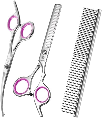 GLADOG Professional 4 in 1 Dog Grooming Scissors Set
