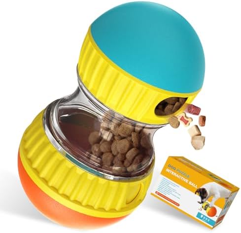 BSISUERM Dog Treat Dispensing Puzzle Toy Adjustable Food Dispenser Slow Feeder