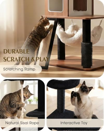 61" Modern Cat Tree, Tall Cat Tower