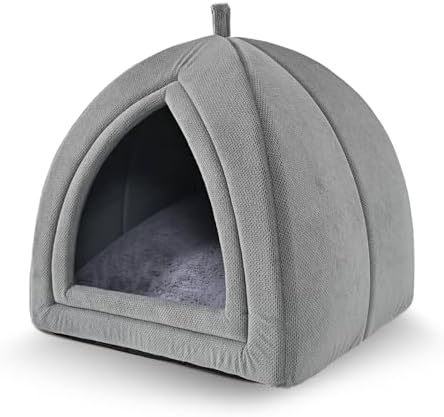 Amazon Basics Cat Bed Cave, 2-in-1 Foldable House