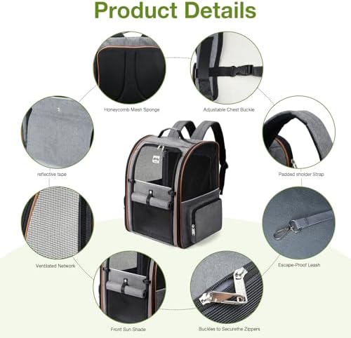 Extra Large Cat Backpack Carrier Expandable Pet Carrier Backpack