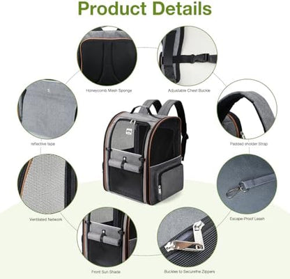 Extra Large Cat Backpack Carrier Expandable Pet Carrier Backpack
