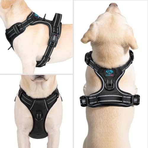 PHOEPET Reflective Dog Harness No Pull Large Breed Vest