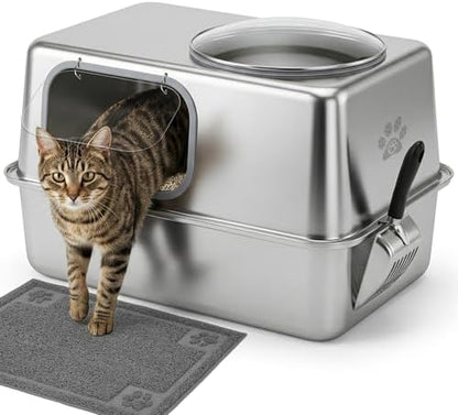 Enclosed Stainless Steel Litter Box