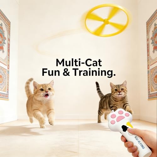 10Pcs Cat Toy Flying Discs, Interactive Cat Fetch Toy