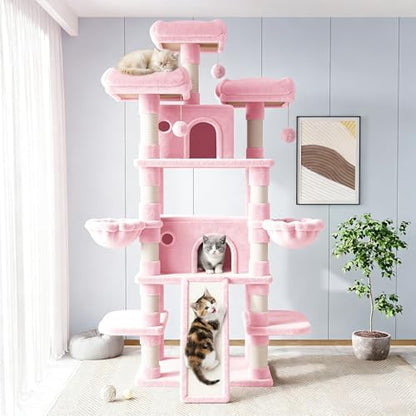 Allewie 82 Inches Large Cat Tree/House/XXL Tall Cat Towers