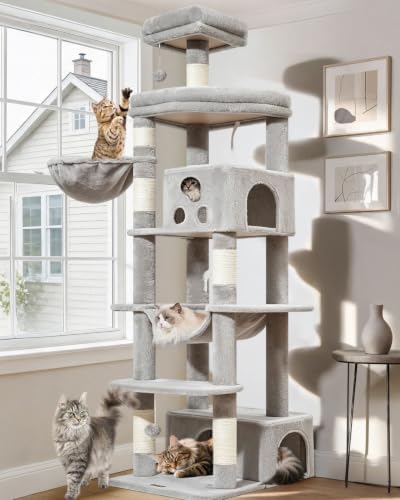 Taoqimiao 79in Cat Tree, Tall Large Cat Tower