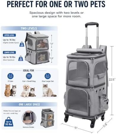 HOVONO Double-Compartment Cat Backpack Carrier
