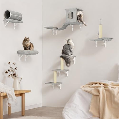 14-in-1 Cat Wall Shelves, Wall Mounted Cat Shelves, Space Saving