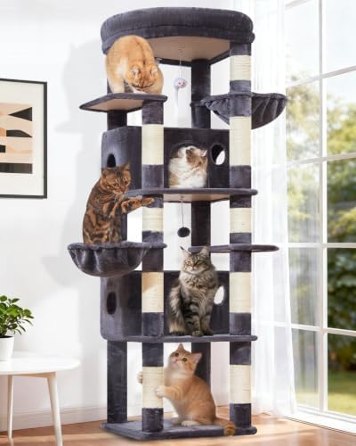 Taoqimiao Heavy Duty Cat Tree, 73In Sturdy Cat Tower