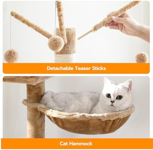 HOOBRO Cat Tree with Litter Box Enclosure