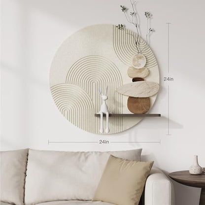3D Textured Abstract Modern Round Wall Art Decor