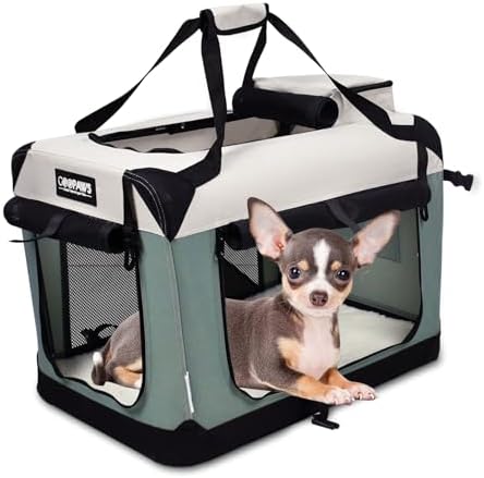 JESPET 3 Door Soft Dog Crates Kennel, Collapsible Travel Pet Carrier