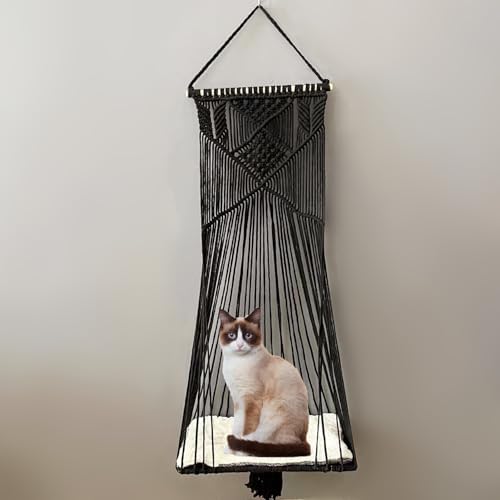 Macrame Hanging Cat Hammock Bed Cat Swing House Space Saving Window Perch
