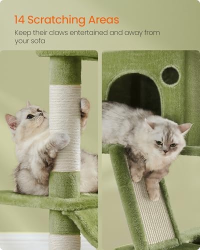 Feandrea Cat Tree, 81.1-Inch Large Cat Tower