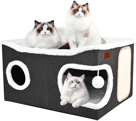 Extra Large Cat Beds for Indoor Cats, Covered Cat Cave Beds & Furniture