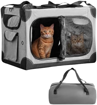 Extra Large 2-Cat Foldable Pet Travel Carrier