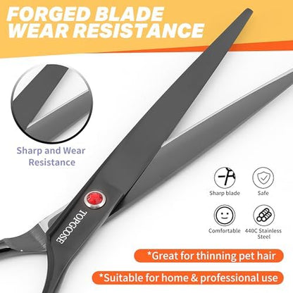 7.5'' Dog Straight Scissors for Grooming 440C Stainless Steel Professional Pet