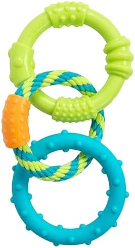 Pupstages Dental Links Dog Chew Toy, Textured Rings & Woven Rope