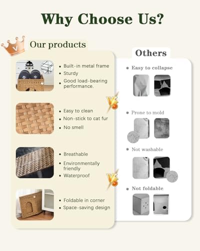 SETVSON Cat Beds for Indoor Cats Extra Large Double Cat Cave