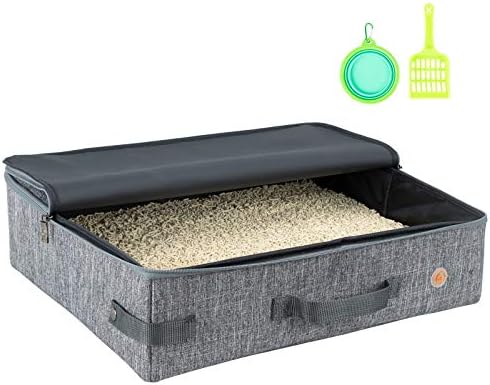 Travel Light with Covered Portable Cat Litter Box Without Any Mess.