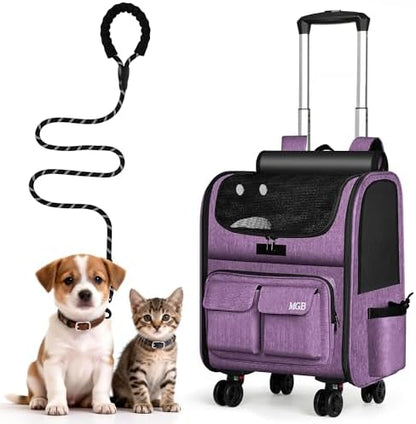 MGB Rolling Cat Carrier with Wheels, Pet Carrier