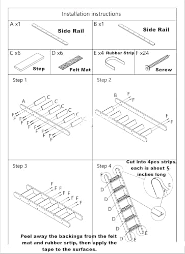 SHENGOCASE Solid Wood Wall Leaning Cat Ladder