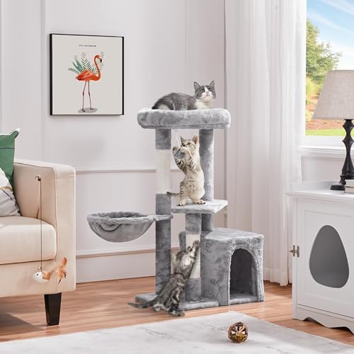 Topeakmart 34in Small Cat Tree w/Condo & Basket