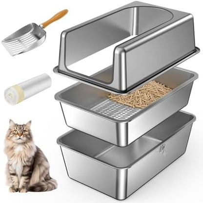 All Stainless Steel Sifting Litter Box