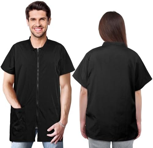 MCEAST 2 Pack Pet Grooming Work Clothes Black Pet Groomer Uniforms