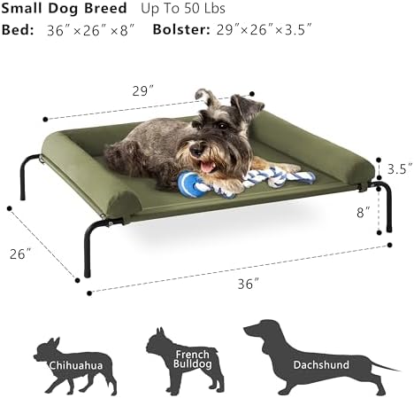 Cooling Elevated Dog Bed, Outdoor Raised Dog Beds, Medium Dogs Cot