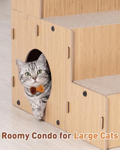 Cat Scratcher, 17.3” Cardboard Pet Stairs