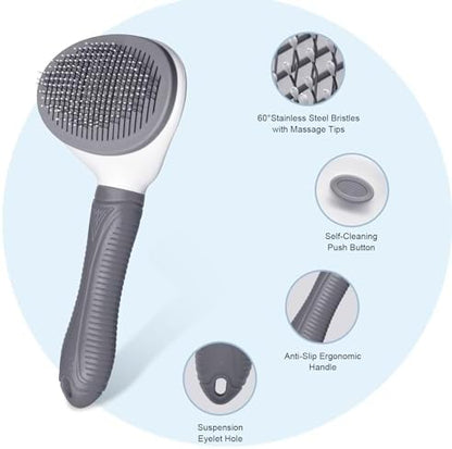Aogeili Self‑Clean Slicker Brush