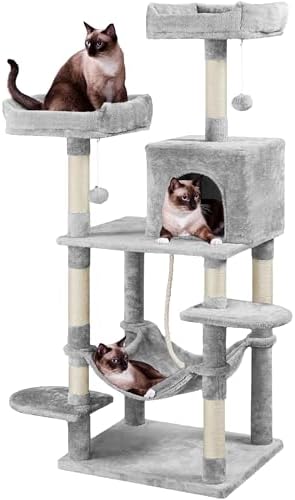 Yaheetech 59in Cat Tree for Multiple Cats, Extended Platforms for Climbing &