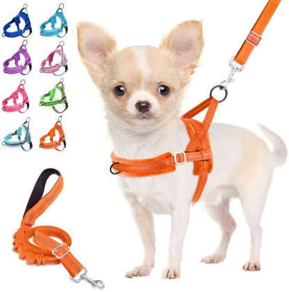 Lukovee Small Dog Harness and Leash Set, No Pull Soft Padded Vest