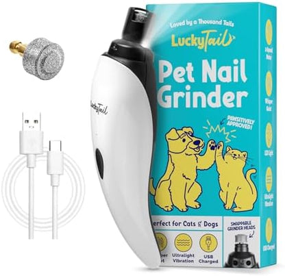 LuckyTail Dog Nail Grinder, Whisper-Quiet, Low-Vibration Trimmer