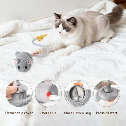 Migipaws Interactive MigiMouse Cat Toy 360° Rolling & Spin