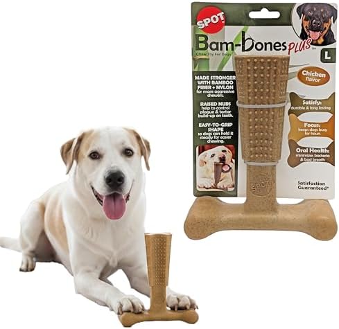 SPOT Bam-Bones Plus T-Bone Dog Chew, 60-90 lb Heavy Chewers