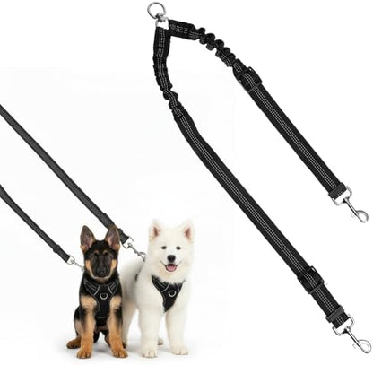 Double Dog Leash for Two Dogs, No Pull Two Dog Leash, No Tangle for Small 2