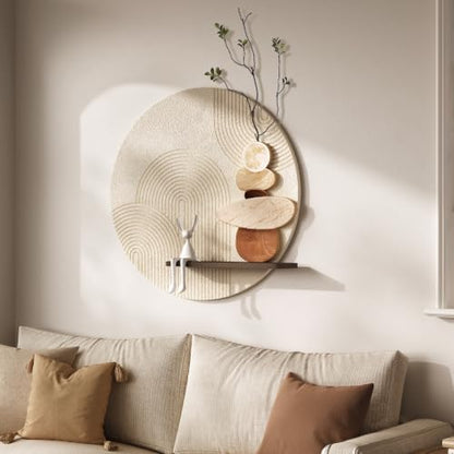 3D Textured Abstract Modern Round Wall Art Decor