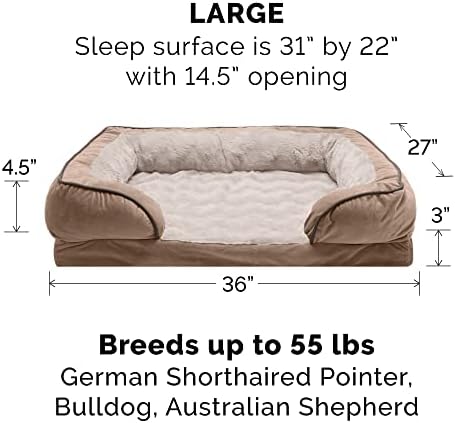 Furhaven Cooling Gel Dog Bed for Large/Medium Dogs w/ Removable Bolsters &
