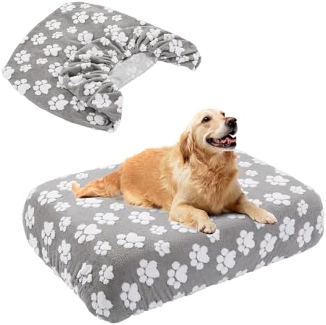 BALAPET Washable Dog Bed Cover 100% Waterproof, Soft Plush Velvet Dog Bed