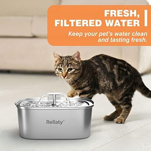 Official 32PCS Cat Water Fountain Filters Replacement & Pre-Filter Sponges for 3.2L/108oz Automatic Pet Water Fountain (16 filters +16 sponges)