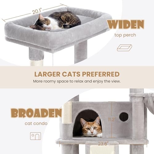 SHA CERLIN 81in Multi-Level Tall Cat Tree Tower