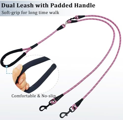 WYuZe 5 FT Double Dog Leash Detachable Rope Dual Leash