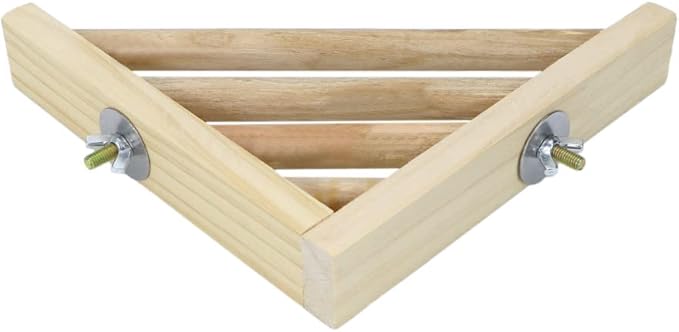 Litewoo Bird Perch Corner Platform Stand Shelf for Birds Budgie Parakeet Cockatiel Conure Cockatoo（Ladder）