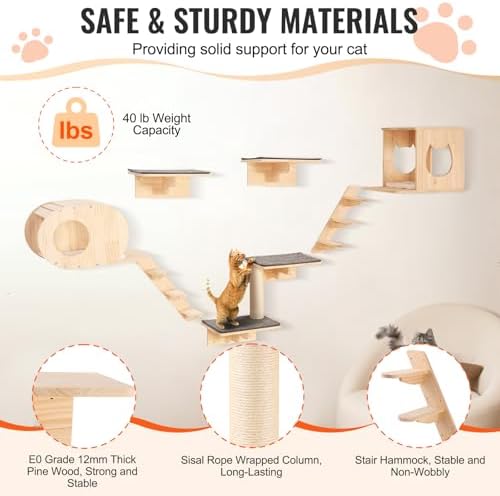VEVOR Wall Mounted Cat Shelves and Perches