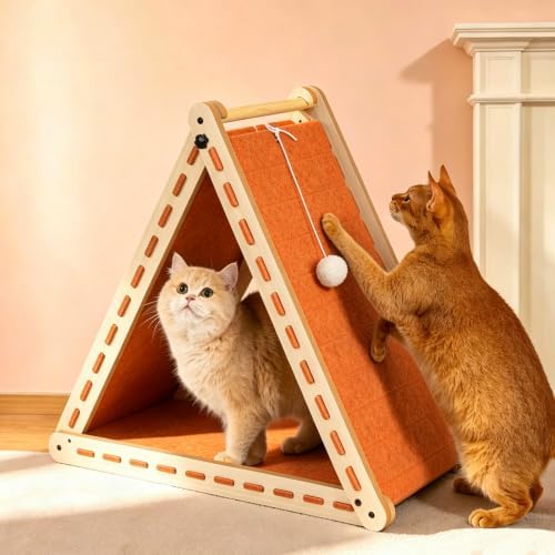 Felt Cat Scratcher for Indoor Cats, Foldable Triangle