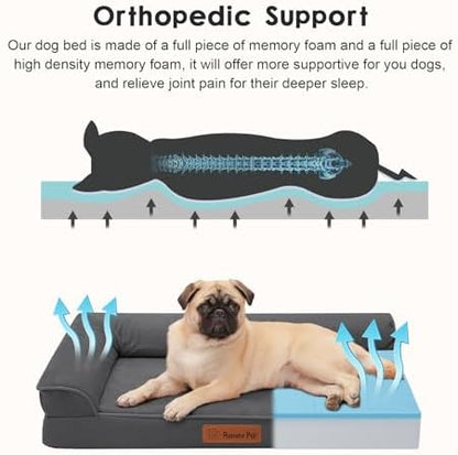 Rainmr Microsuede Dog Bed for Small & Medium Dogs